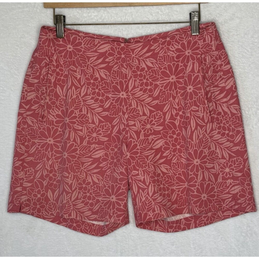 Tommy Bahama Women's 100% Silk Pink Floral Tropical Shorts Size 8 Resort Beach